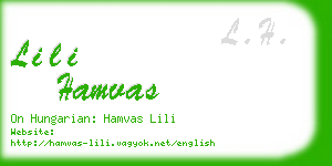 lili hamvas business card